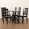 Baxton Studio Kaila Modern and Contemporary Two-Tone Dark Brown and Walnut Brown Finished Wood 5-Piece Dining Set 179-11389-10900-Zoro - alternate 5